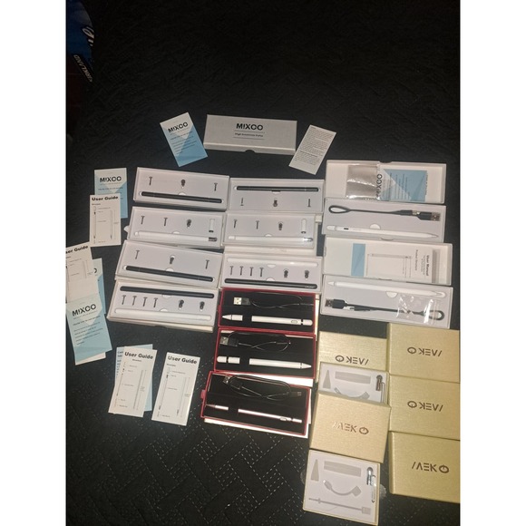 NIB- Lot of 12 Boxes MIKOO iPad Stylus Pens PLUS 4 MEKO Stylus Accessories - Picture 3 of 13